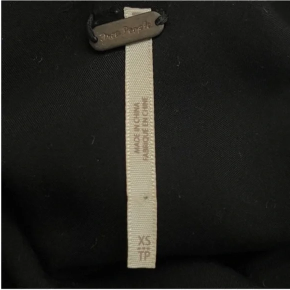 Free People Velvet Black Floral Design Long Sleeve Mini Dress Size XS - Picture 12 of 13